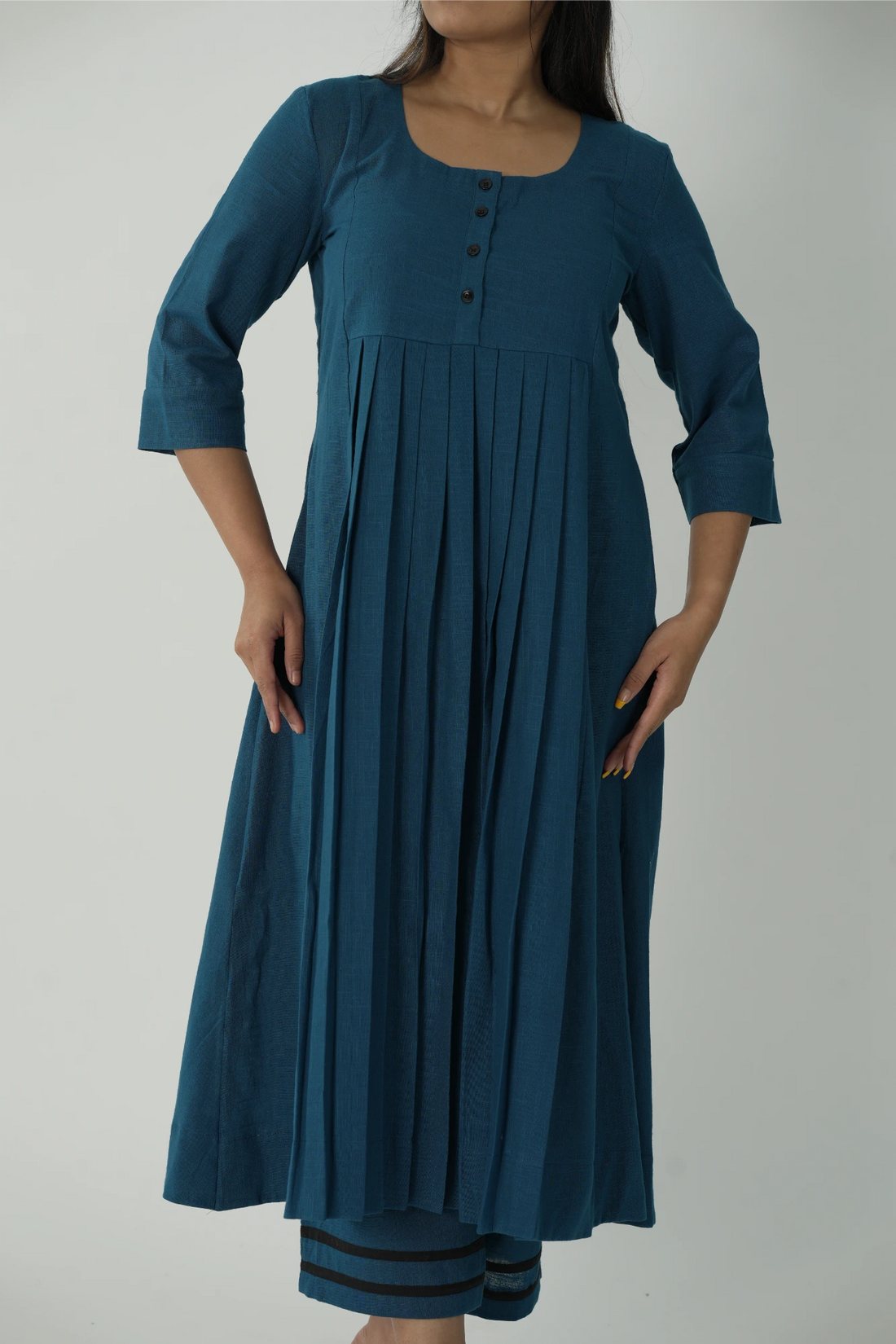 peacock blue kurta set (co-ord) with dupatta