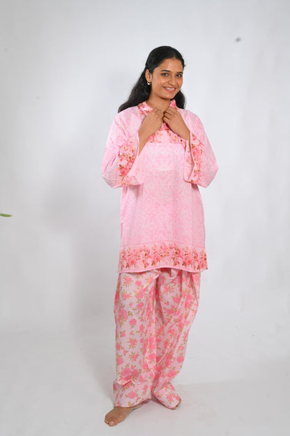 Blush Bouquet short top with Farshi Salwar