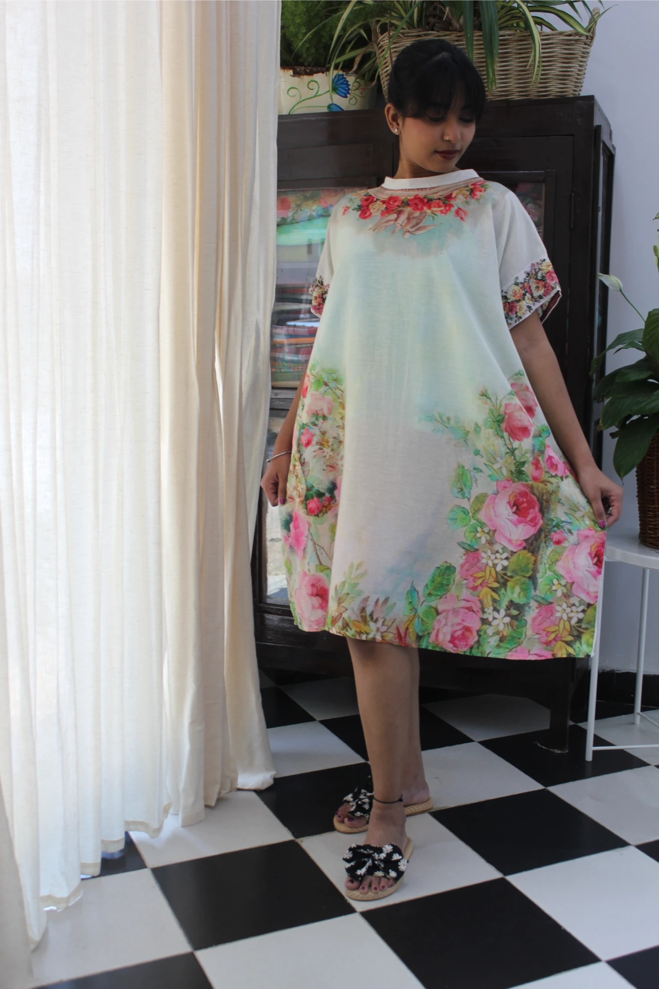 Japanese floral T shirt dress