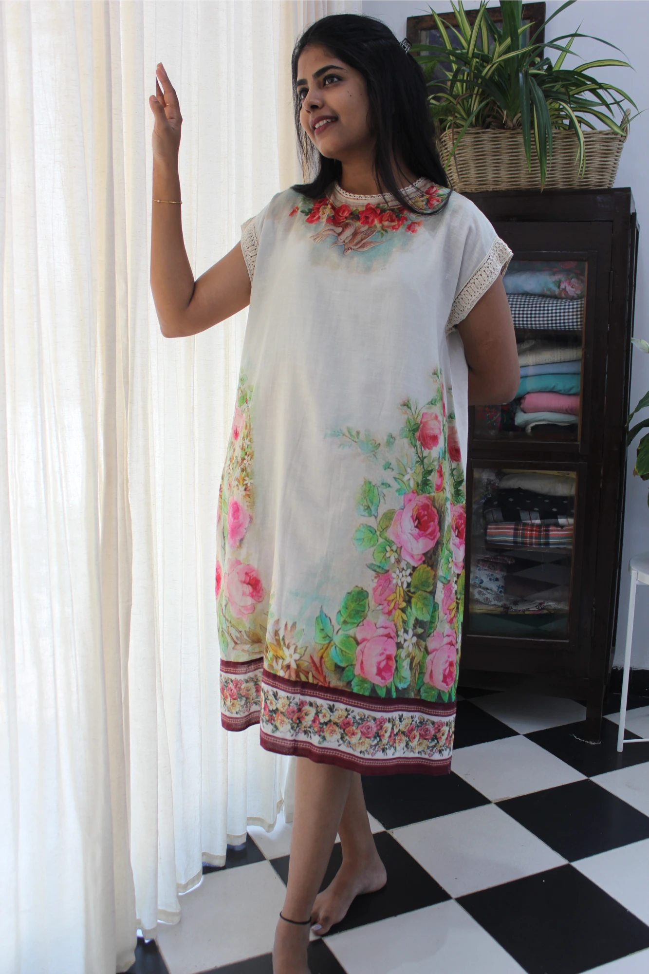 Japanese floral long kurta