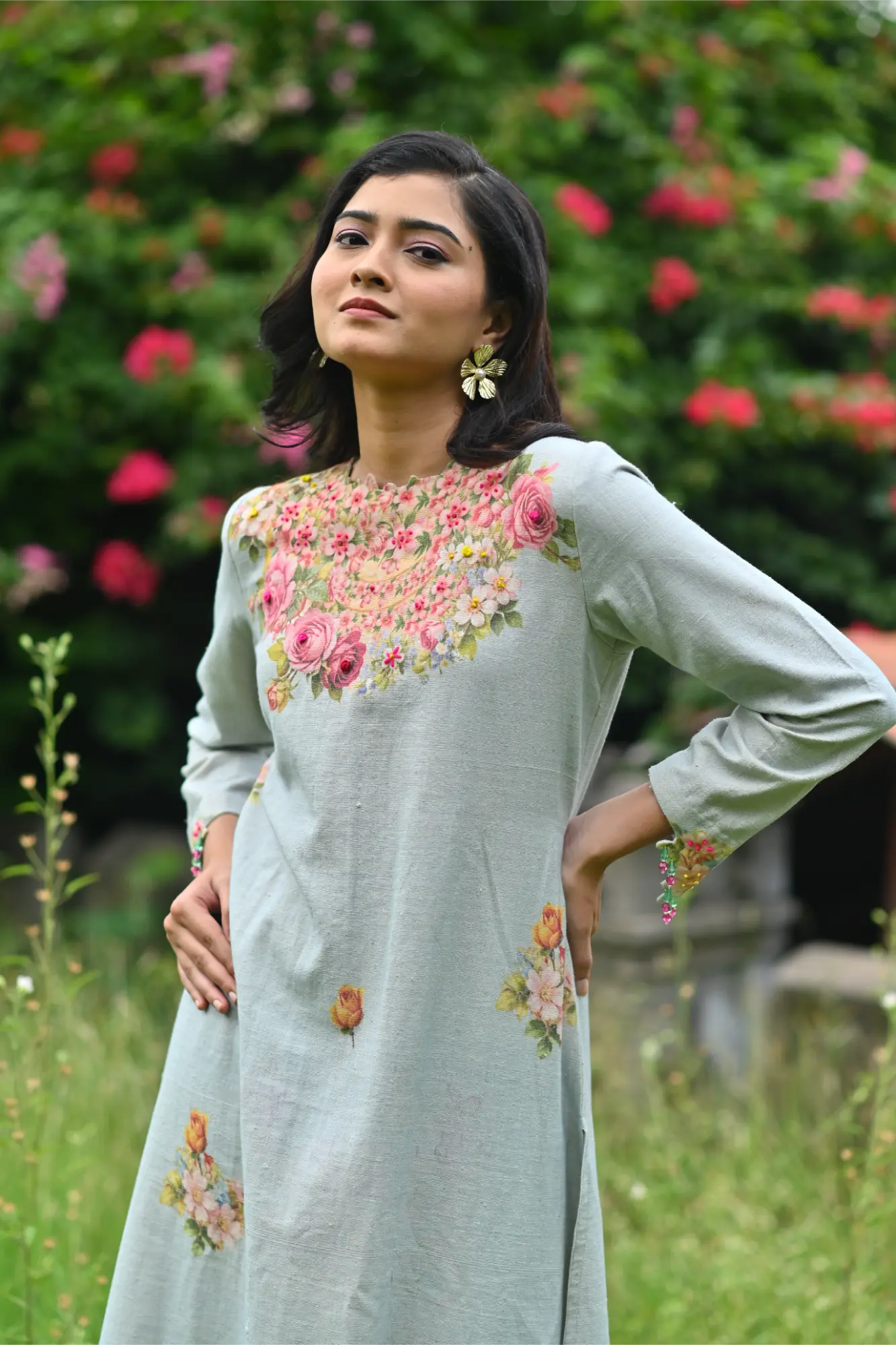 Florals in the Mist kurta