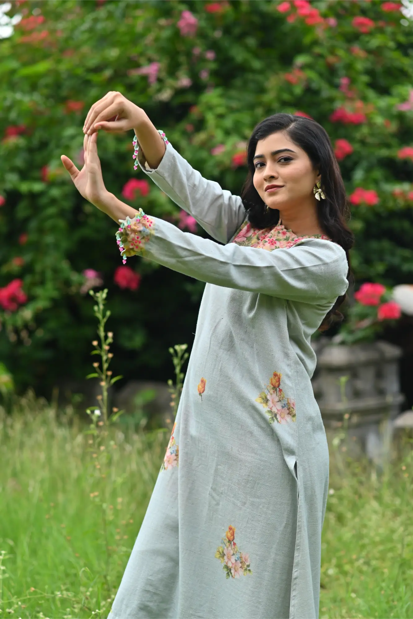 Florals in the Mist kurta