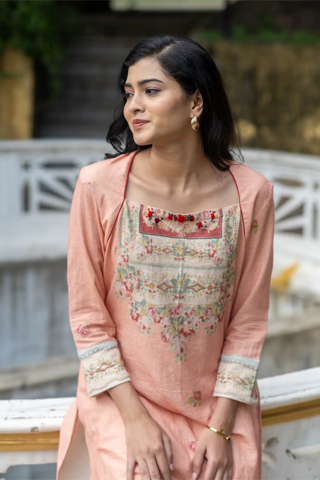 peach Petal Grace kurta