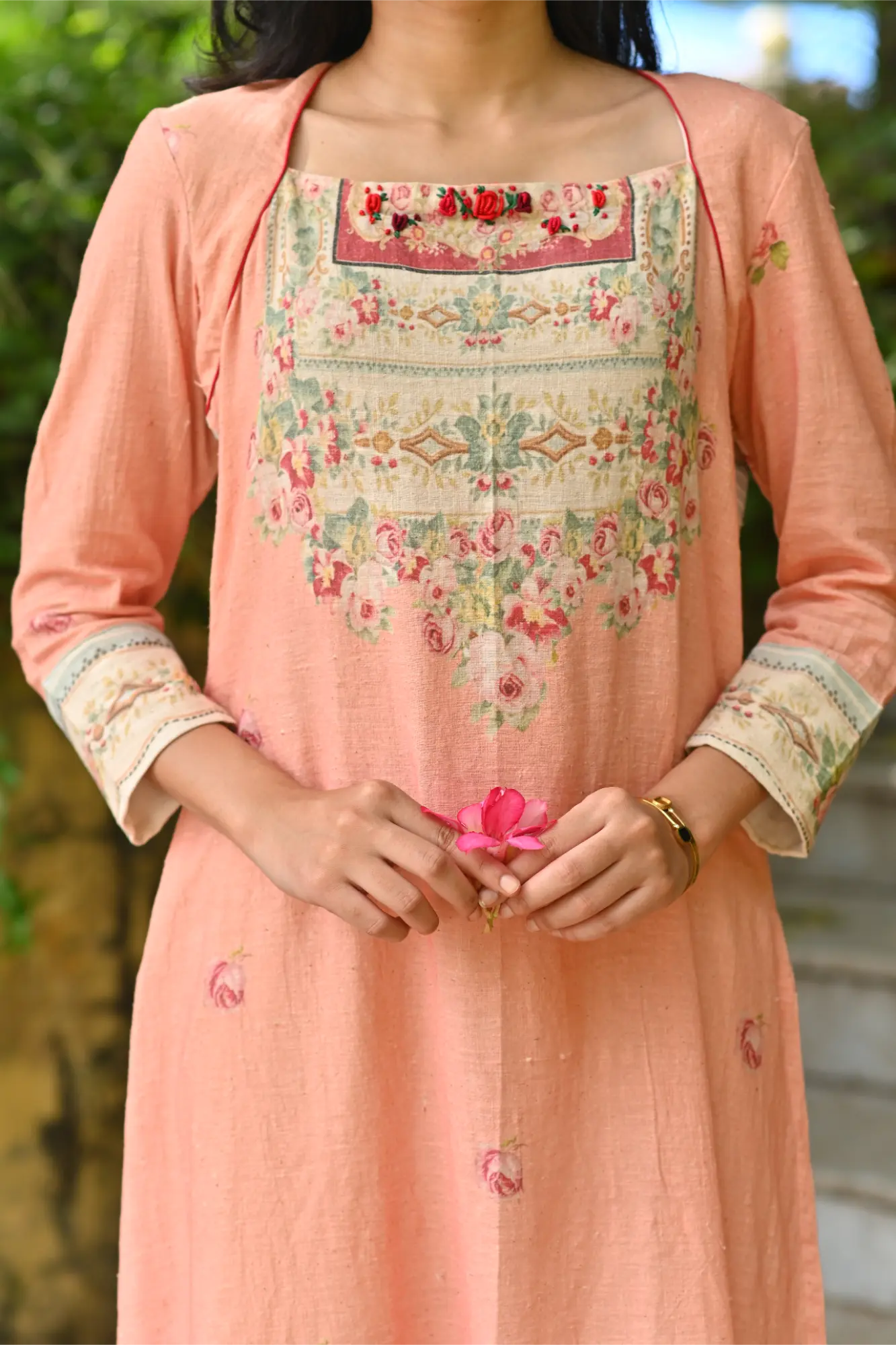 peach Petal Grace kurta