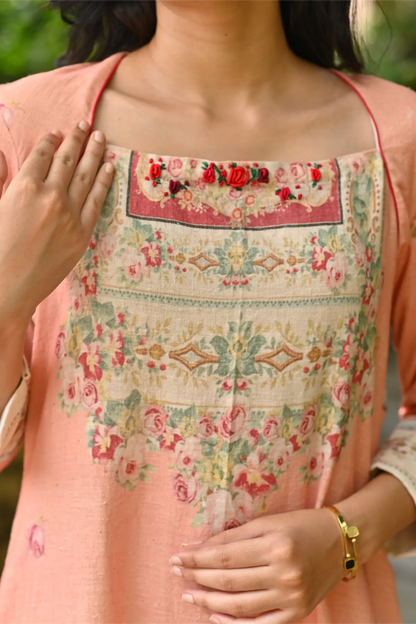 peach Petal Grace kurta