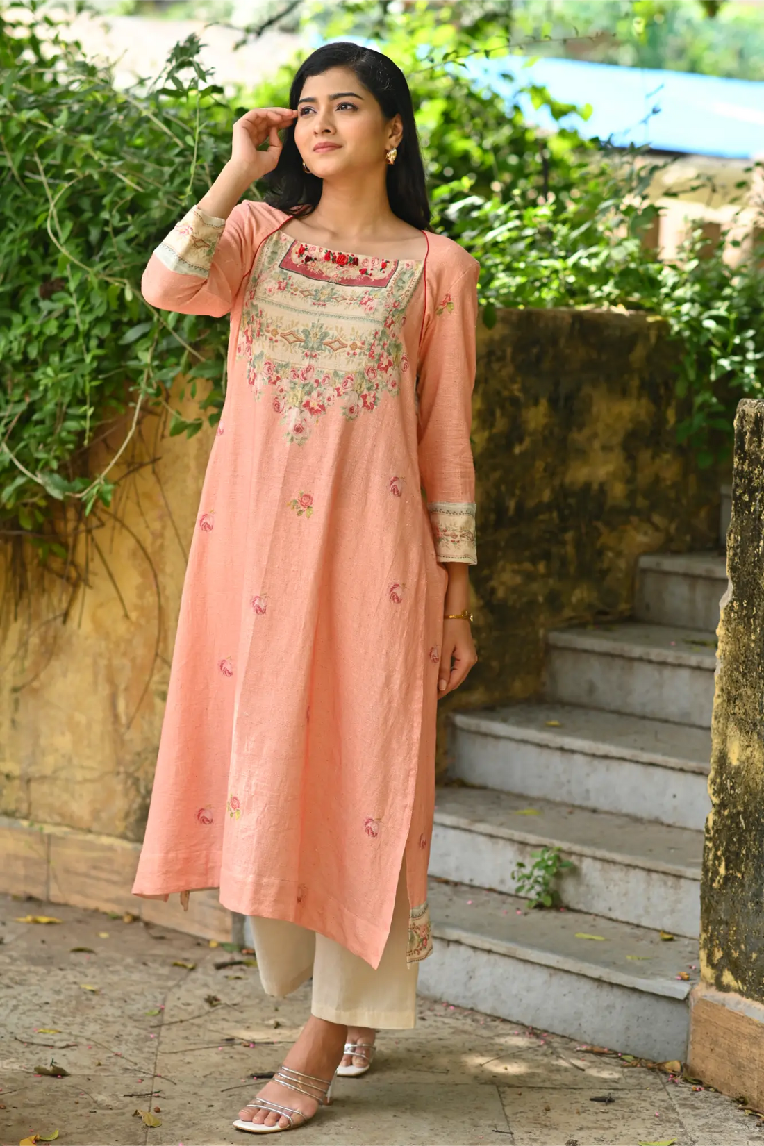 peach Petal Grace kurta set