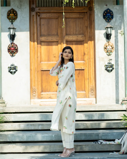 Ivory Blossom Kurta Set