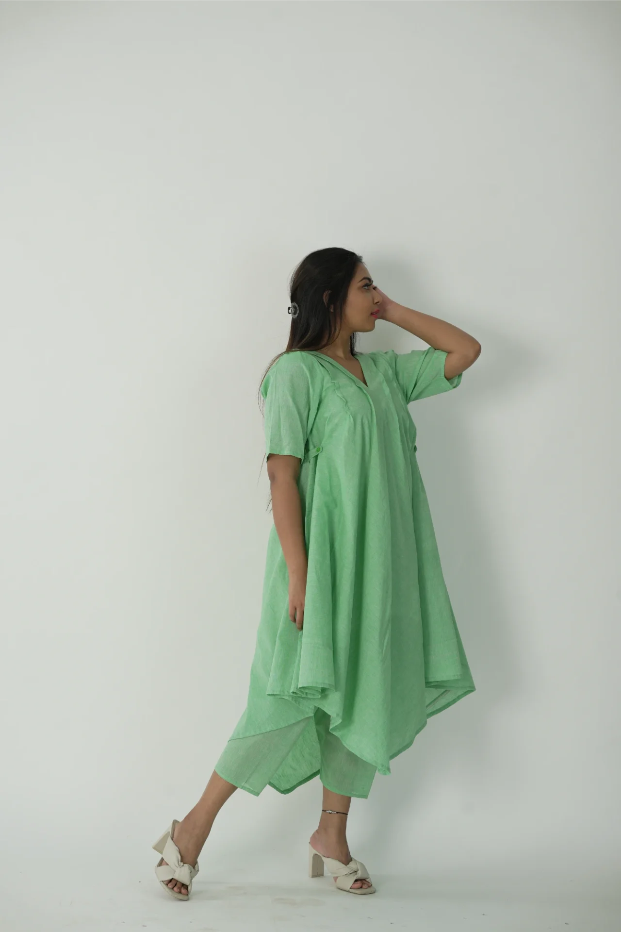 Green cotton co-ord set ( summer wear)