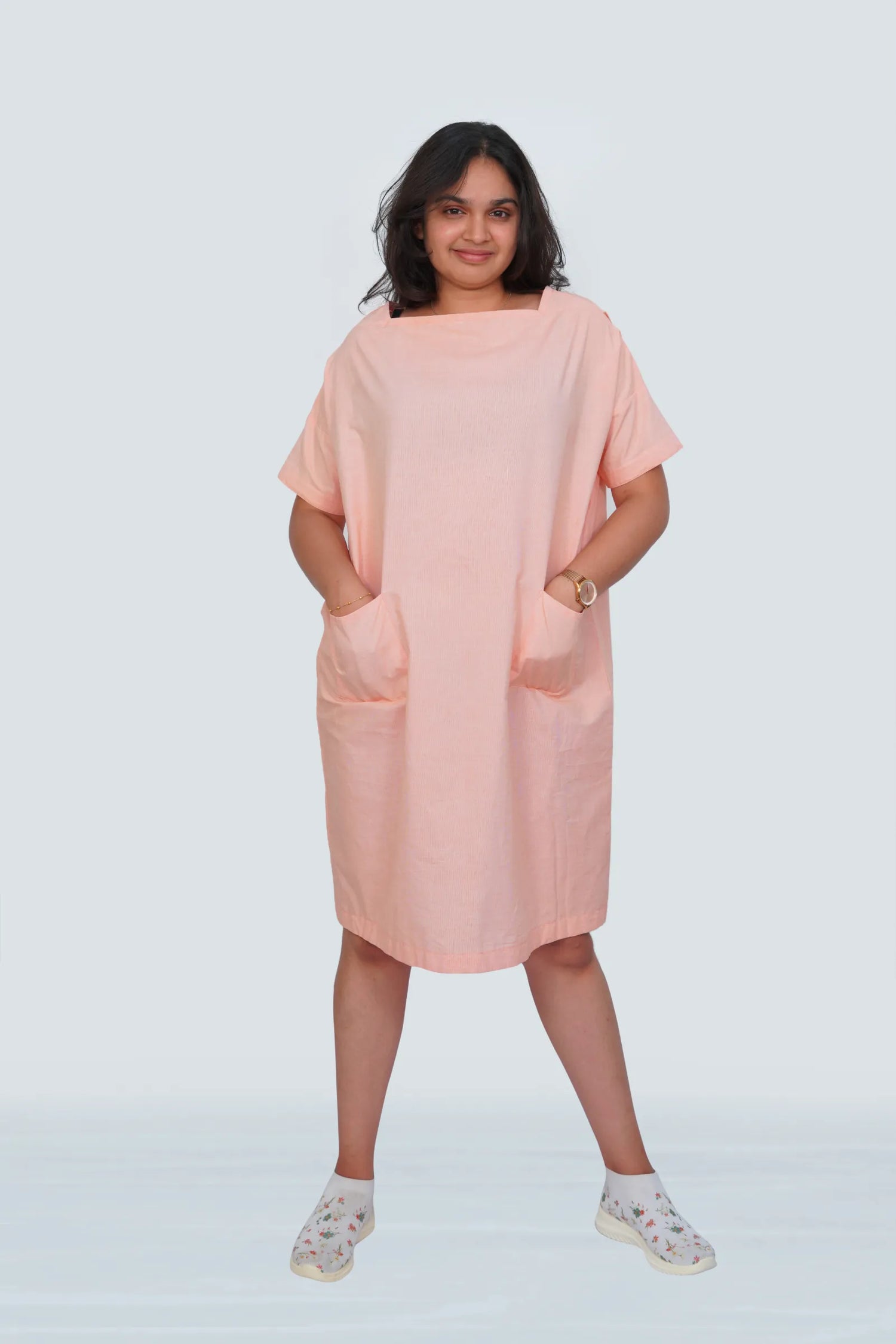 Easy you peach pockets dress