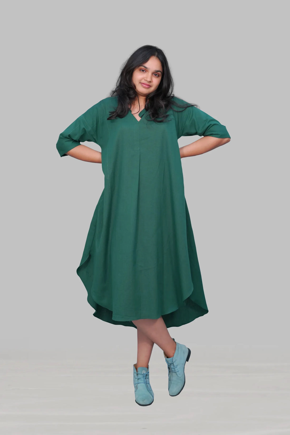 Green shirt dress