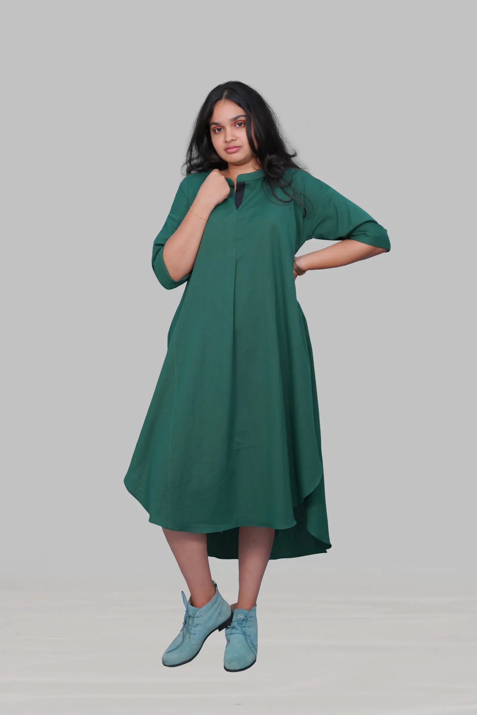 Green shirt dress